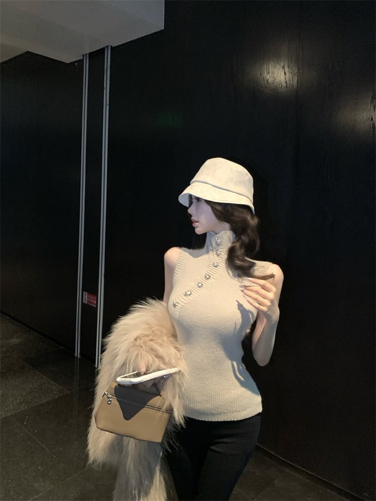 【tops】ノースリーブニットトップス　M28540