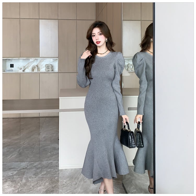 【dress】マーメイドニットワンピース　M18201