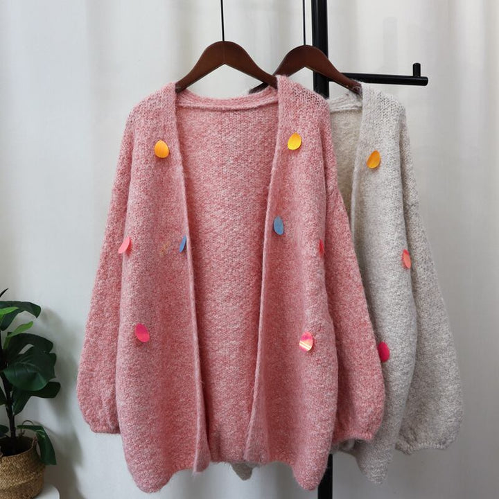 【outer】スパンコールニットカーデ　M28600