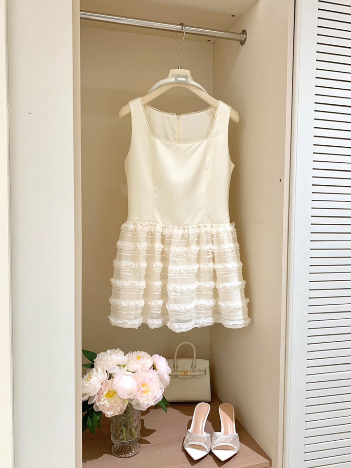 【dress】ノースリーブティアードワンピース Q8687