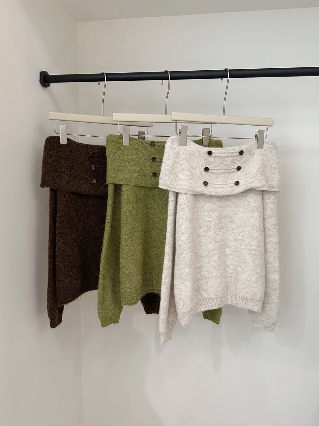 【tops】オフショルダーニットトップス Q9249