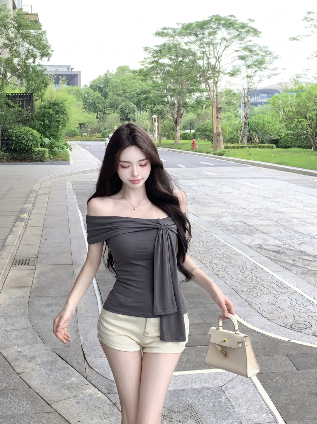 【tops】オフショルダートップス Q8557