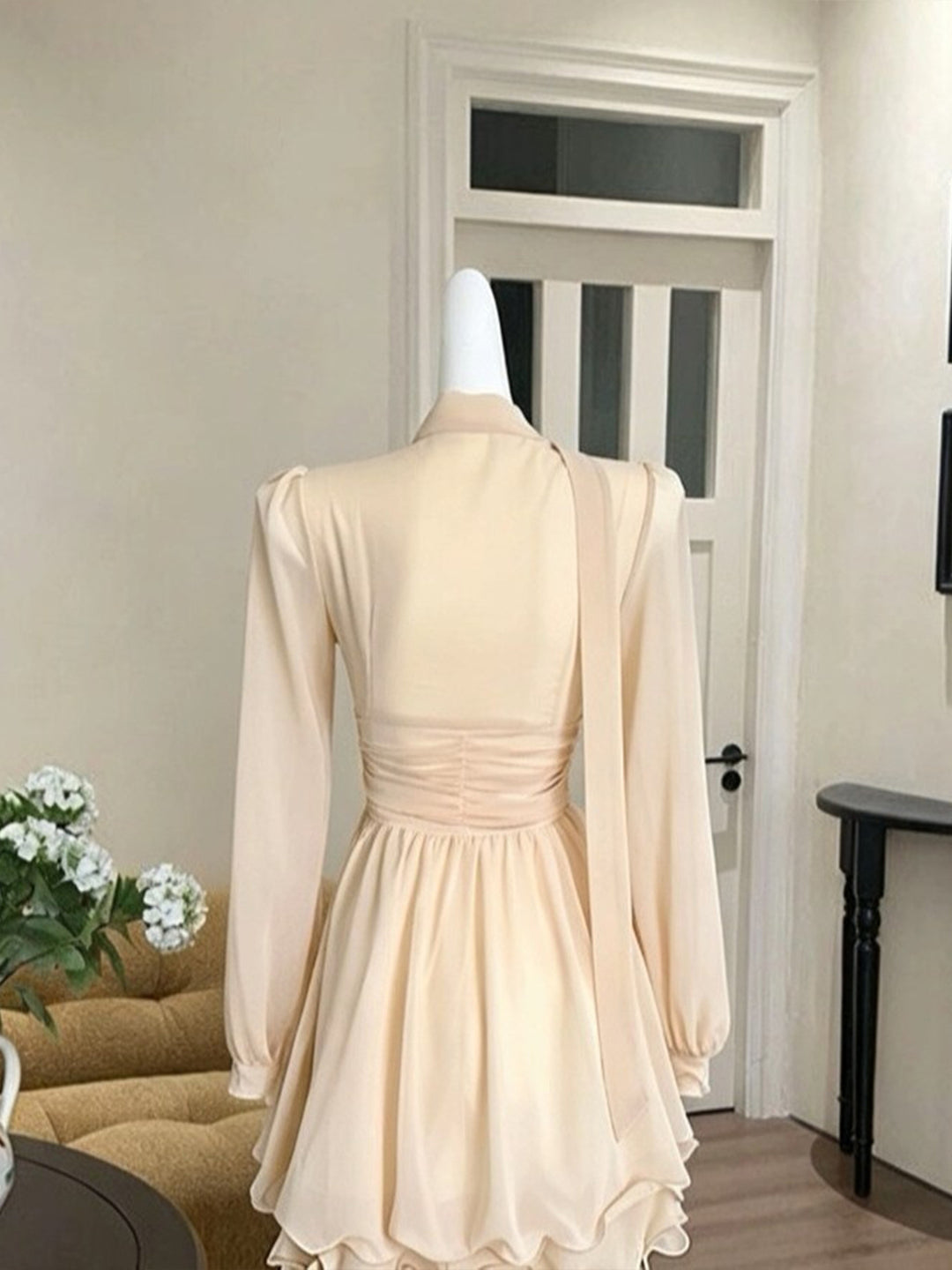 【dress】レースドッキングチュールワンピース Q9106