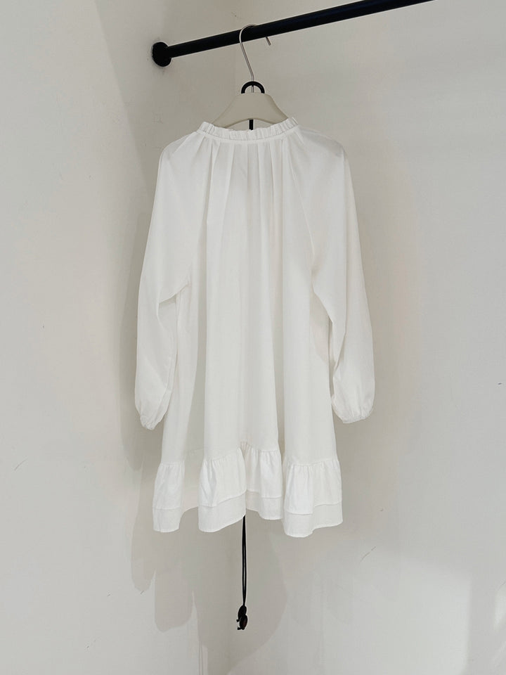 【dress】腰紐付き立体フラワーネックワンピース Q9108