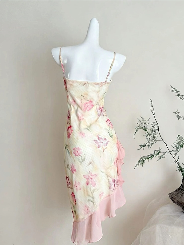 【dress】フラワー柄キャミワンピース Q8544