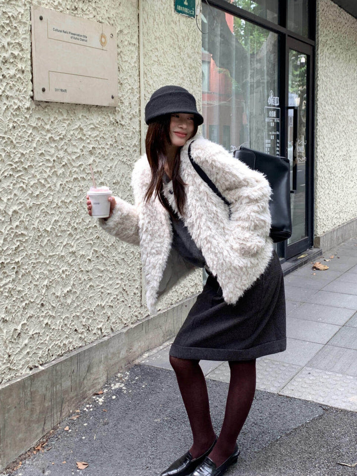 【outer】2色展開ファーコート Q9285