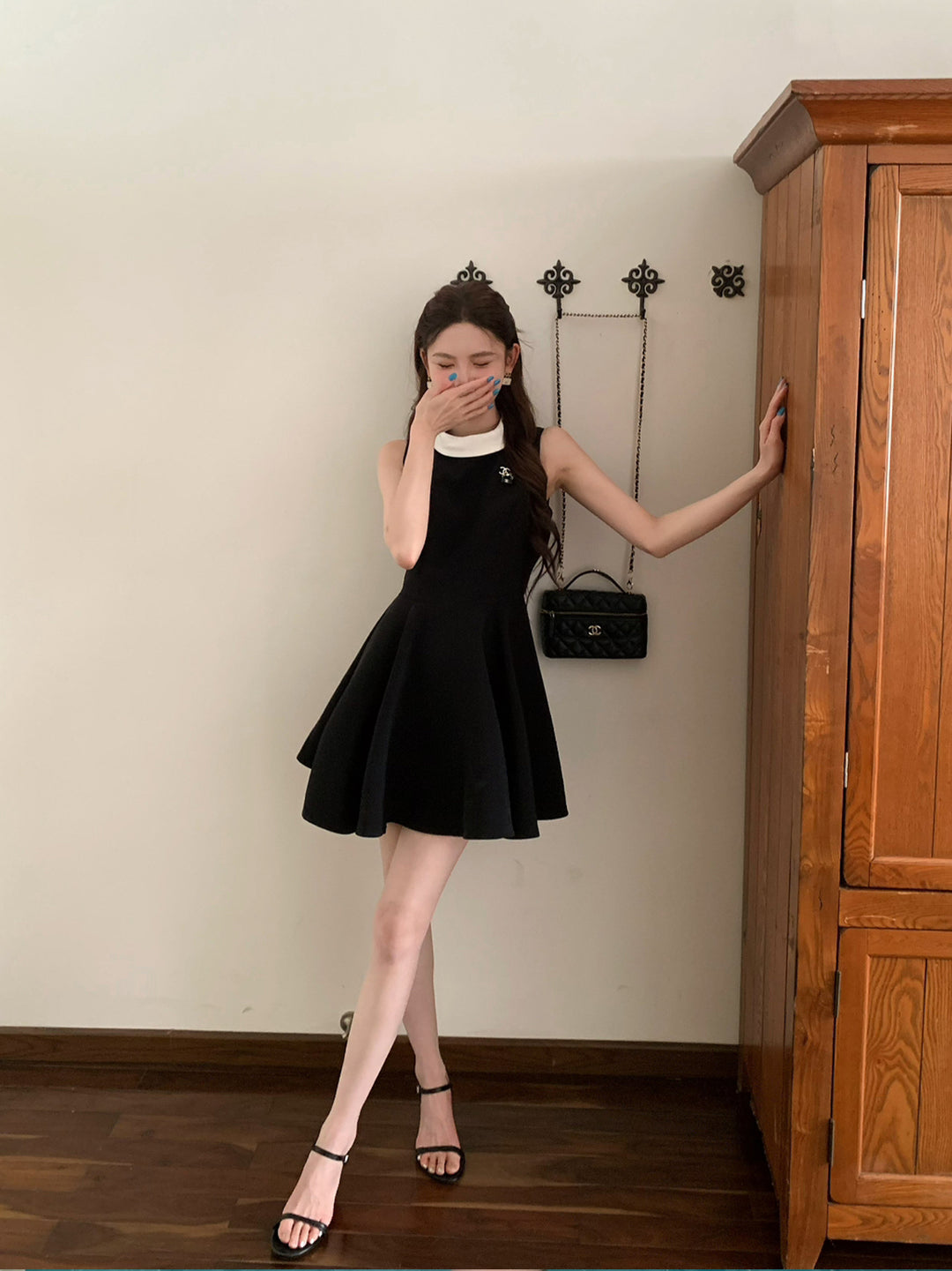 【dress】ノースリーブAラインワンピース Q8702