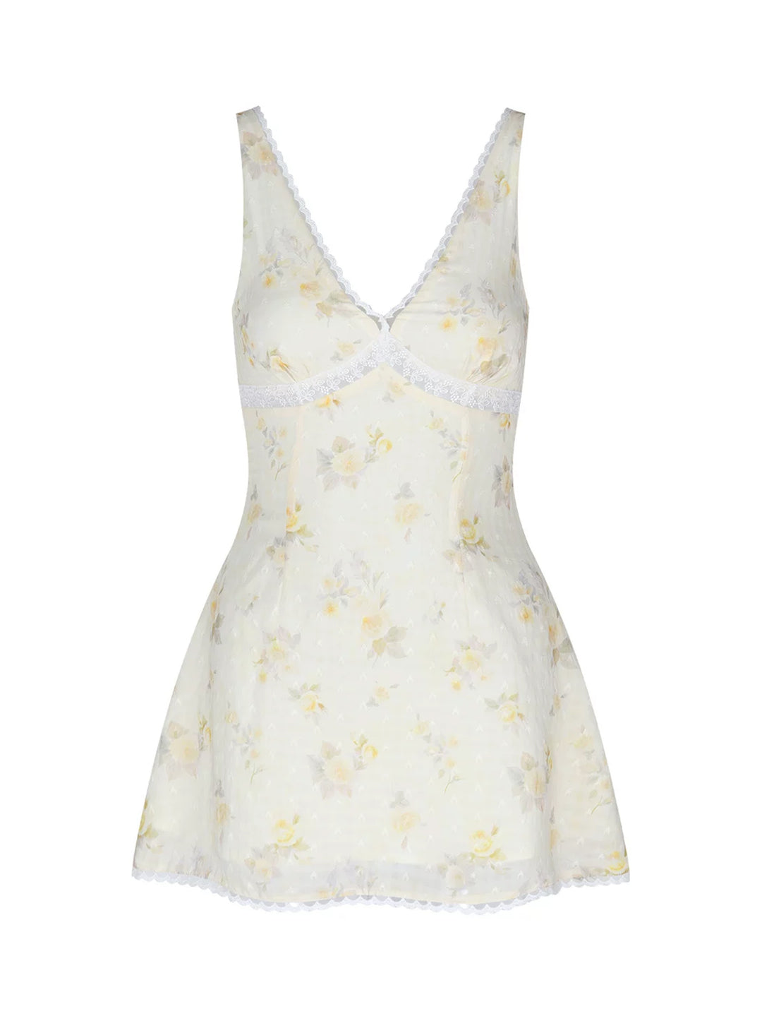 【dress】フラワー柄レースドッキングキャミワンピース Q8713