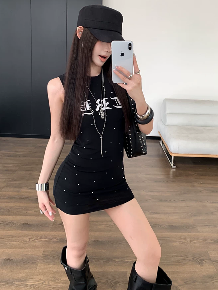 【dress】ノースリーブミニワンピース Q8600