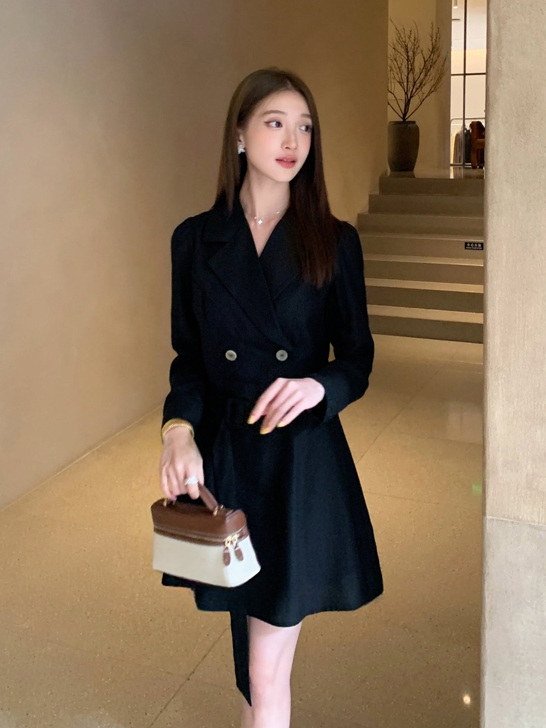 【dress】ベルト付きワンピース Q8964