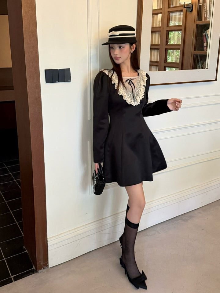 【dress】レースドッキングワンピース Q9080