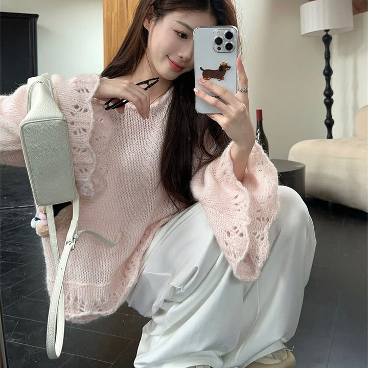 【tops】クルーネックニットセーター　M27157