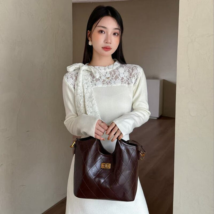 【dress】レースドッキングワンピース Q7052
