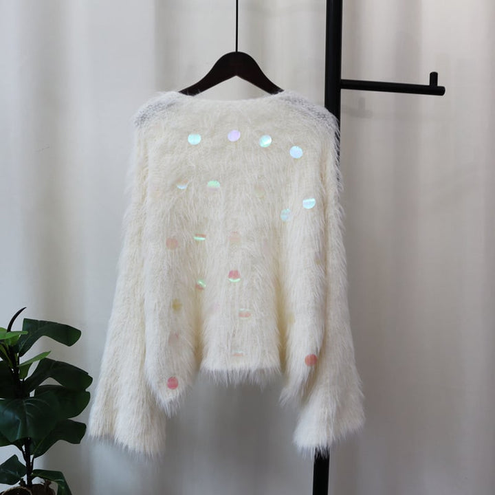 【tops】スパンコールニットセーター　M26709
