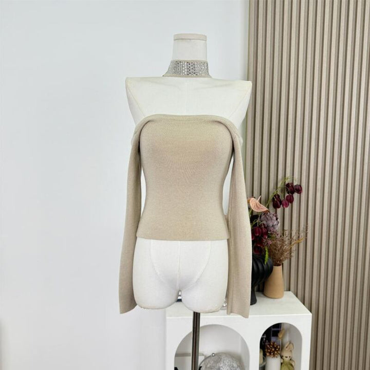 【tops】2wayホルターネックニットトップス Q7923