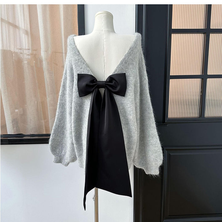 【tops】リボン付きニットセーター　M27023