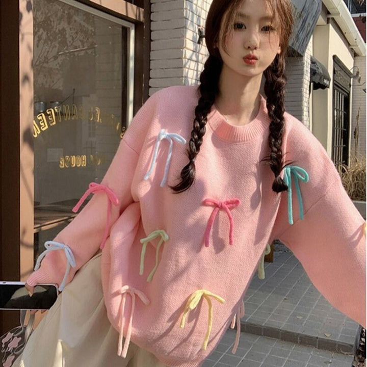 【tops】クルーネックニットセーター　M19182