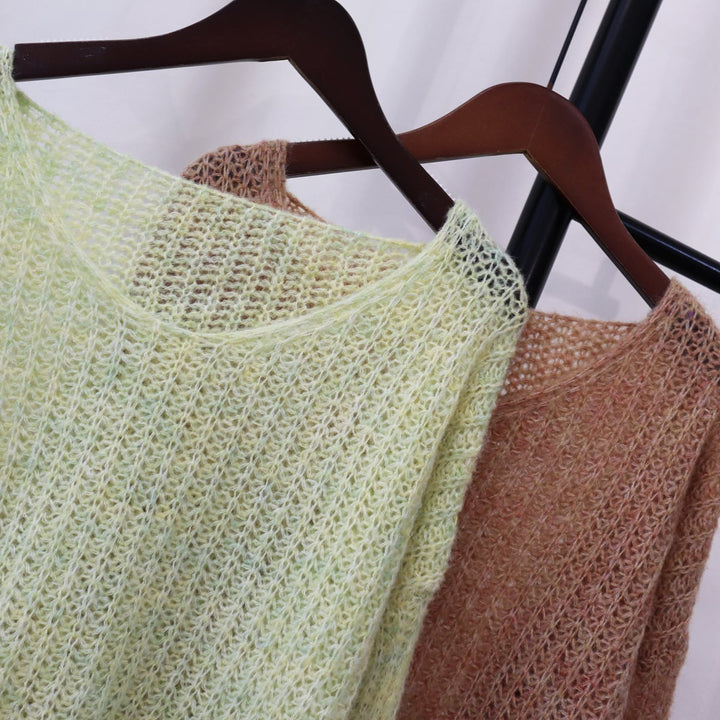 【tops】クルーネックニットセーター　M18195