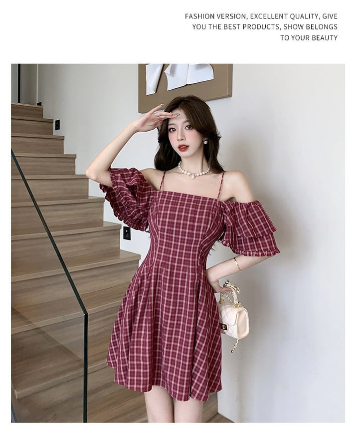 【dress】チェック柄ワンピース　M22606