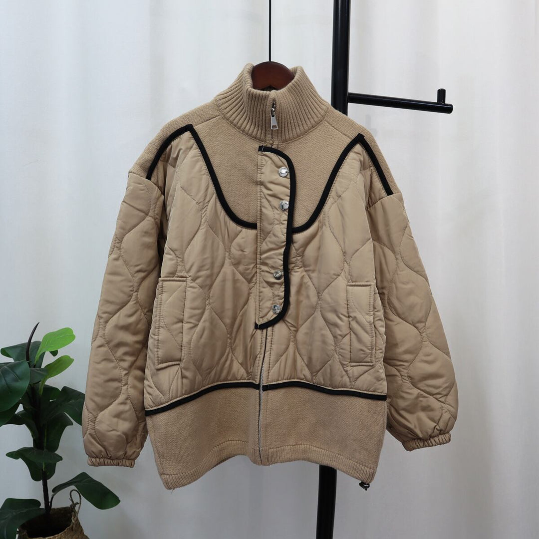 【outer】棉コートドッキングニットカーデ　M18260