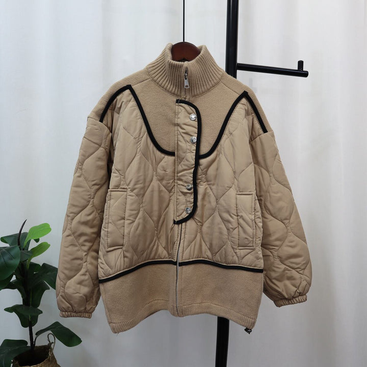 【outer】棉コートドッキングニットカーデ　M18260