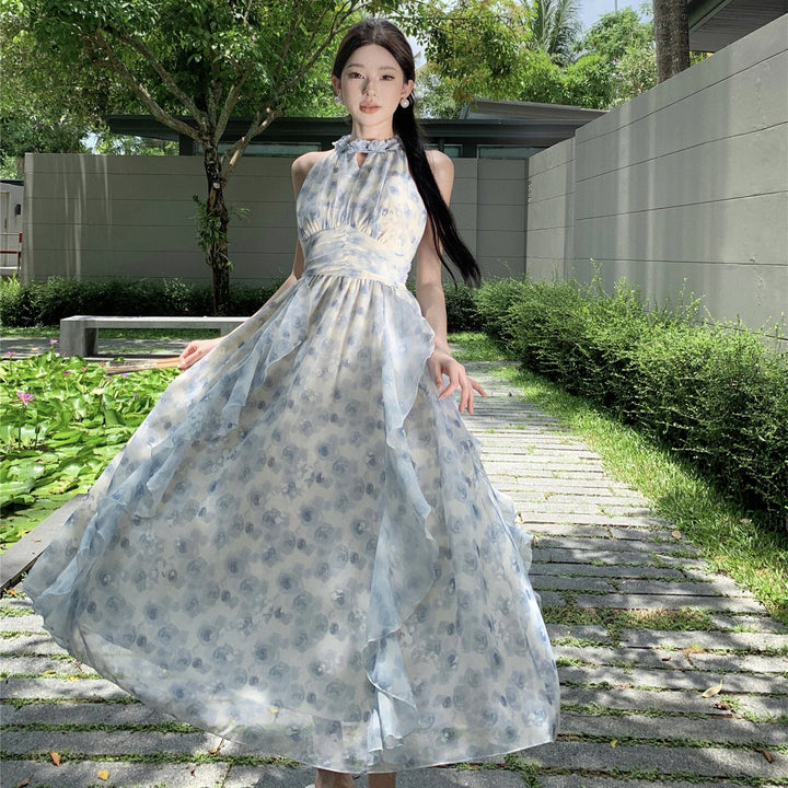 【dress】ホルターネック花柄ワンピース　M24549