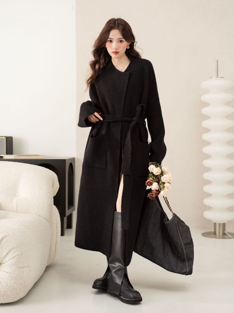 【outer】ロング丈ニットカーデ　M26713