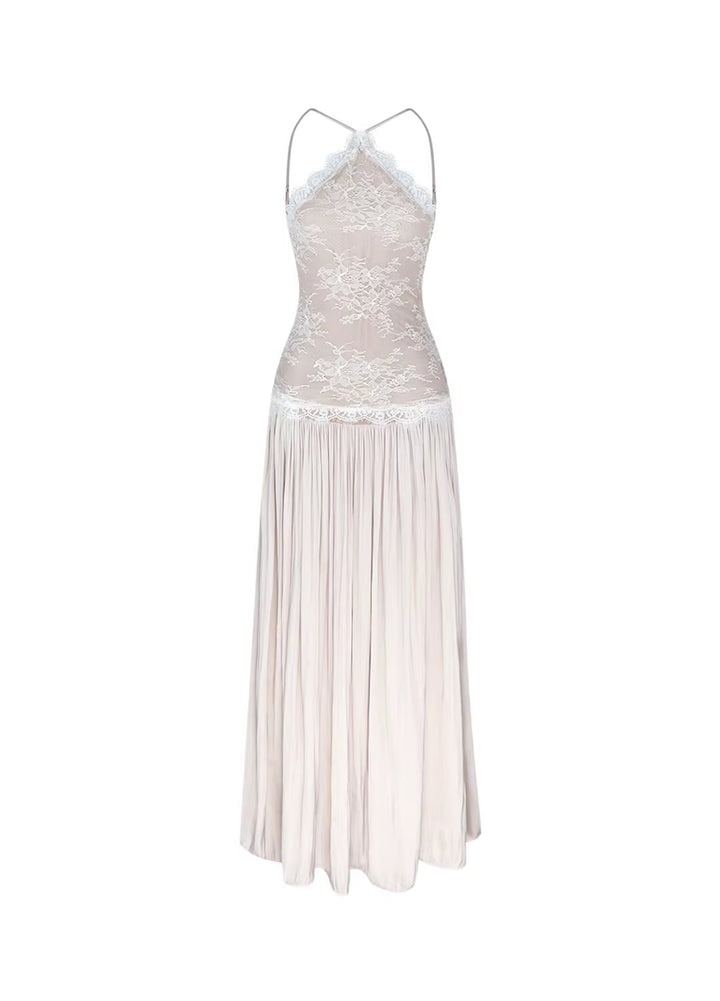 【dress】レースドッキングロングキャミワンピース Q8396