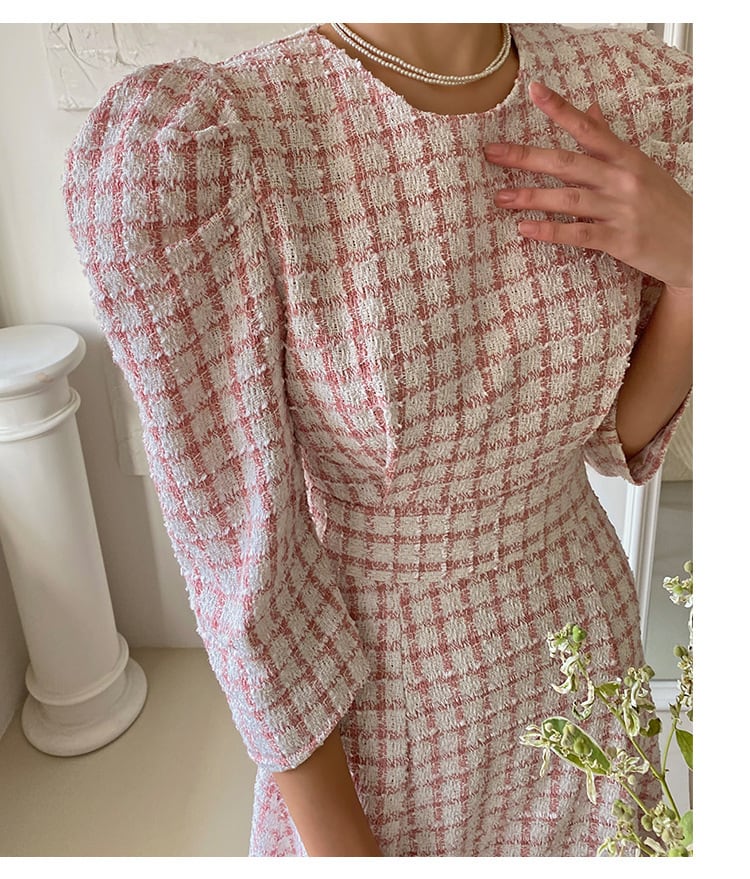 【dress】チェック柄ワンピース　M26544