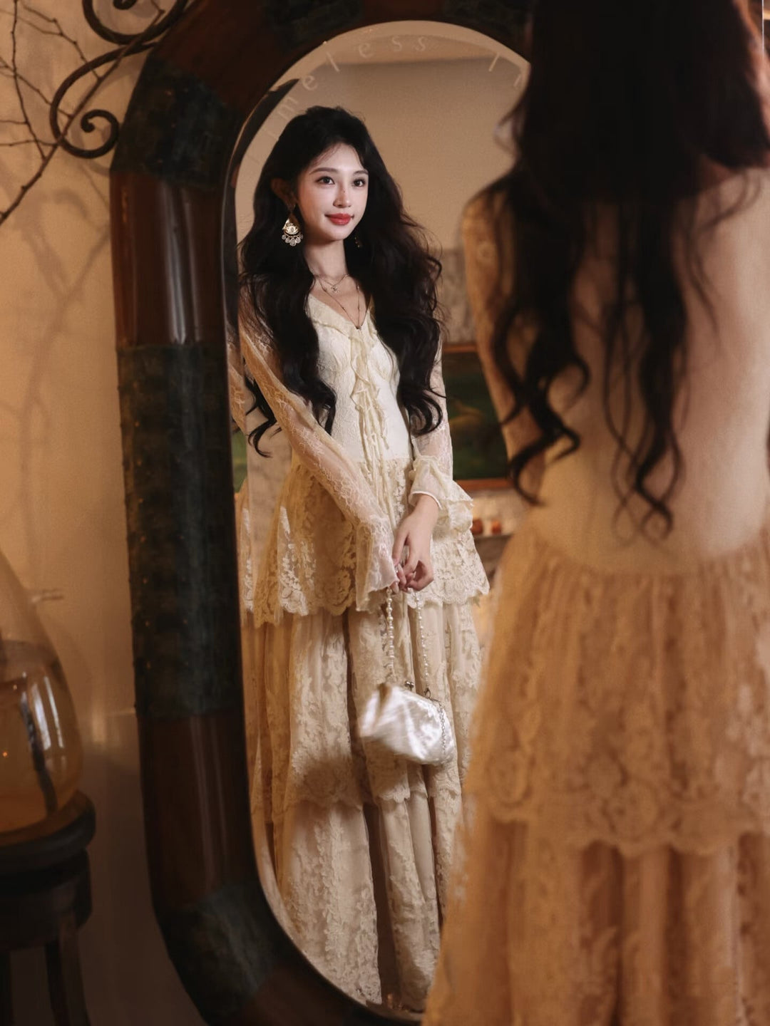 【dress】ティアードレースワンピース　N3470