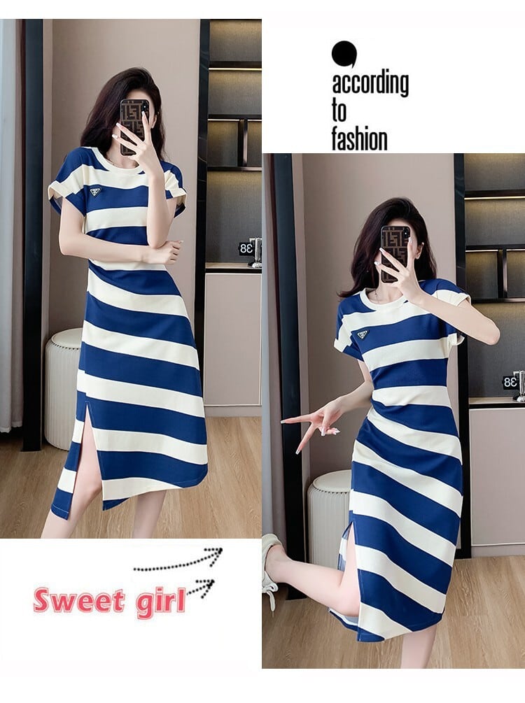 【dress】着回し最強肌触りいい ボーダー柄ワンピース　M17160