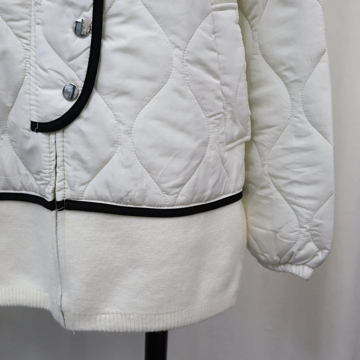 【outer】棉コートドッキングニットカーデ　M18260