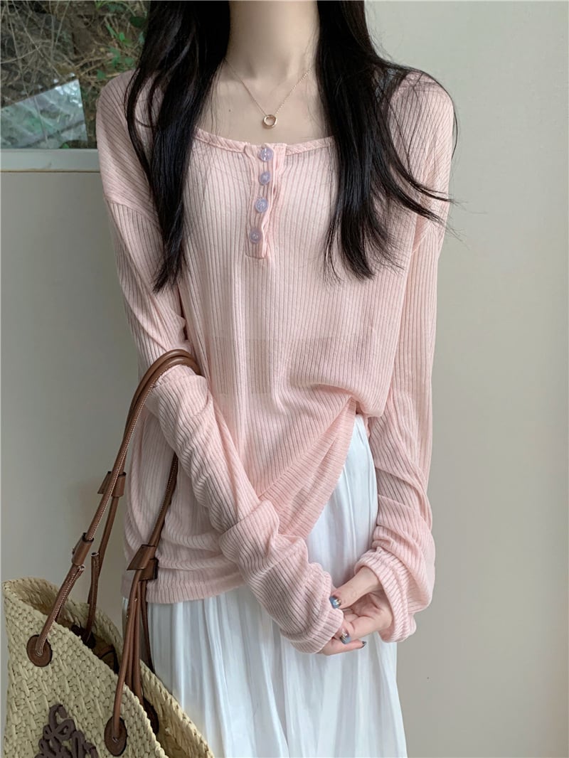 【tops】長袖紫外線対策Tシャツ　M24899