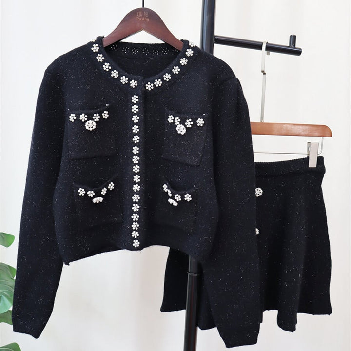 【set】ニットカーデ×スカートセット　M26848