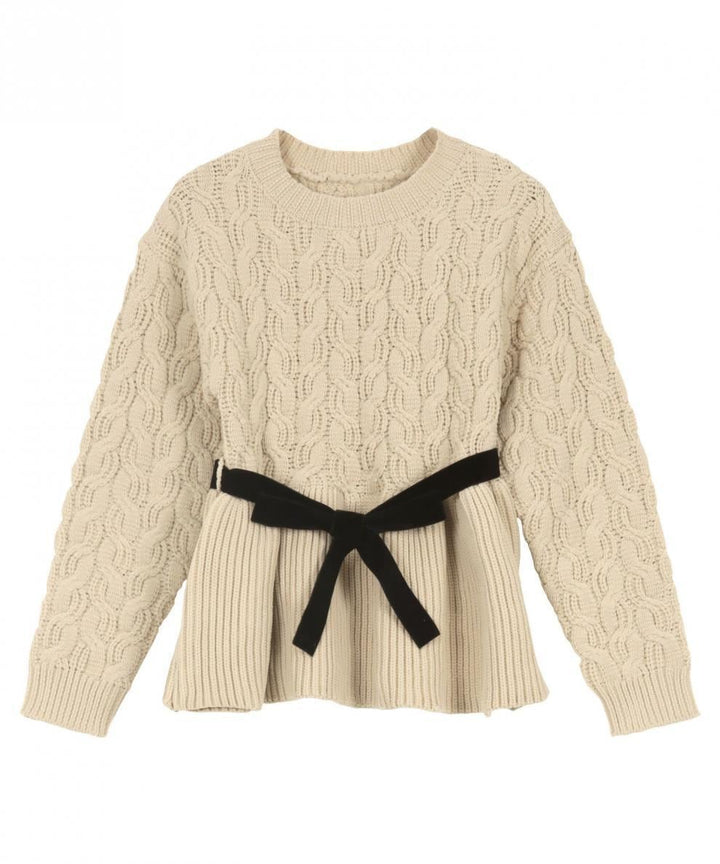 【tops】ペプラムニットセーター　M28783