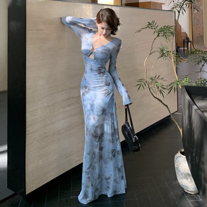 【dress】プリントワンピース　M25654