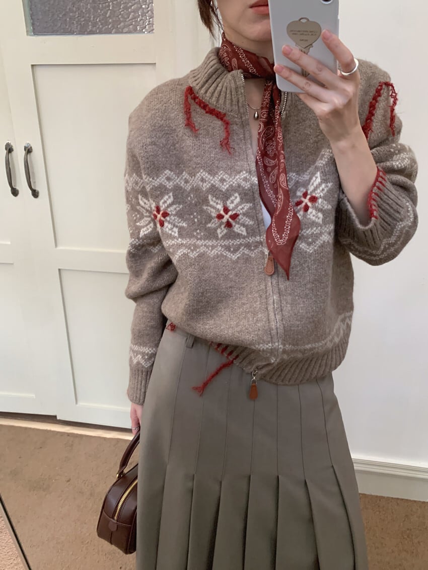 【outer】ファスナーニットカーデ　M27101