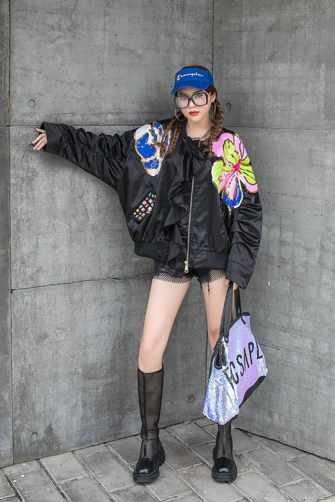 【outer】スパンコールスカジャン　N2016