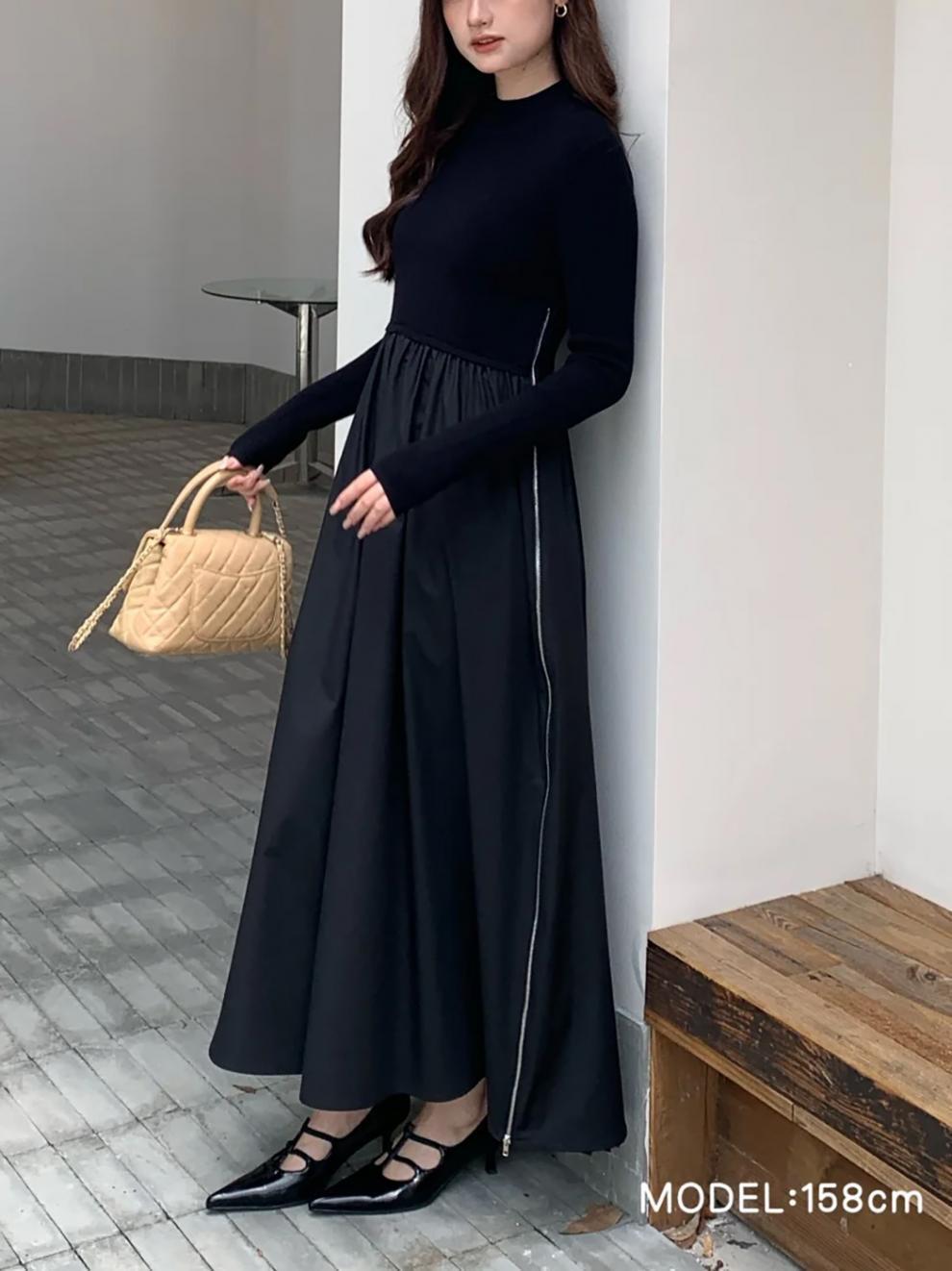 【dress】ニットドッキングワンピース　M28018