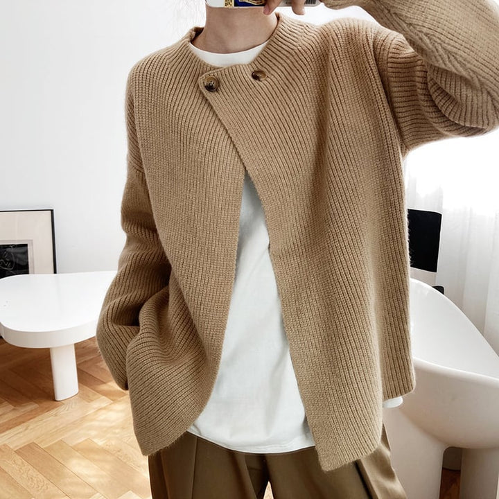 【outer】無地ボタンニットカーディガン　M17846