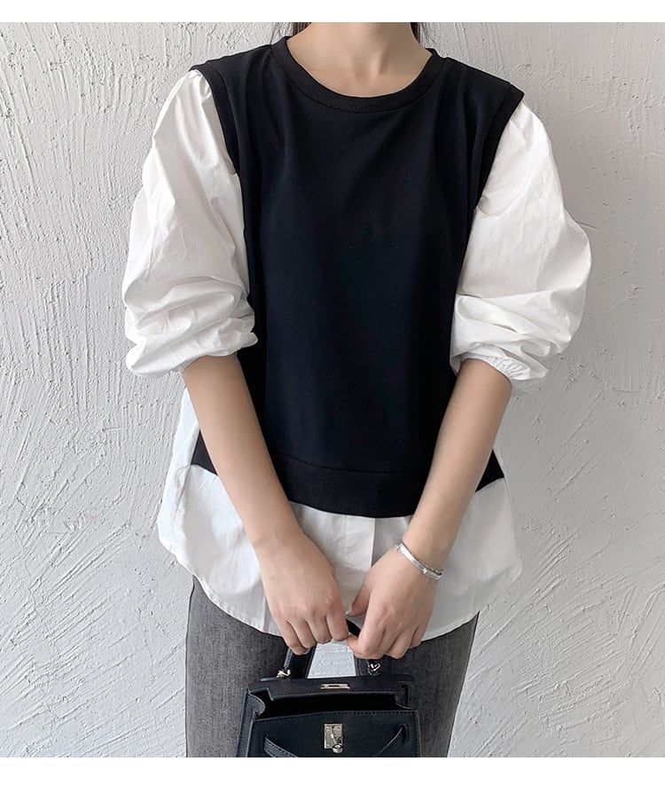 【tops】切り替えクルーネックプルオーバー　M17870