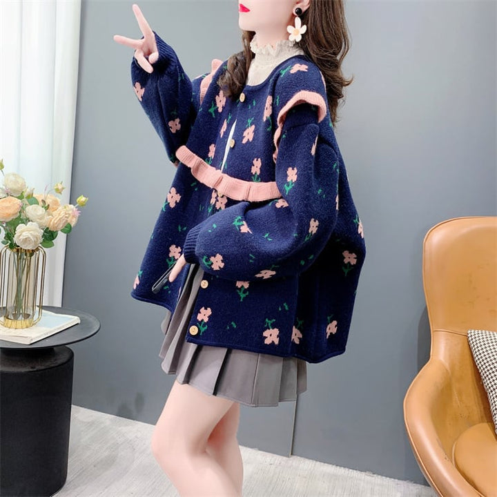 【outer】フリルニットカーデ　M26471