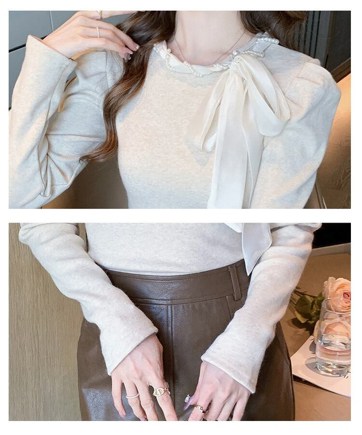【tops】パールニットトップス　M27567