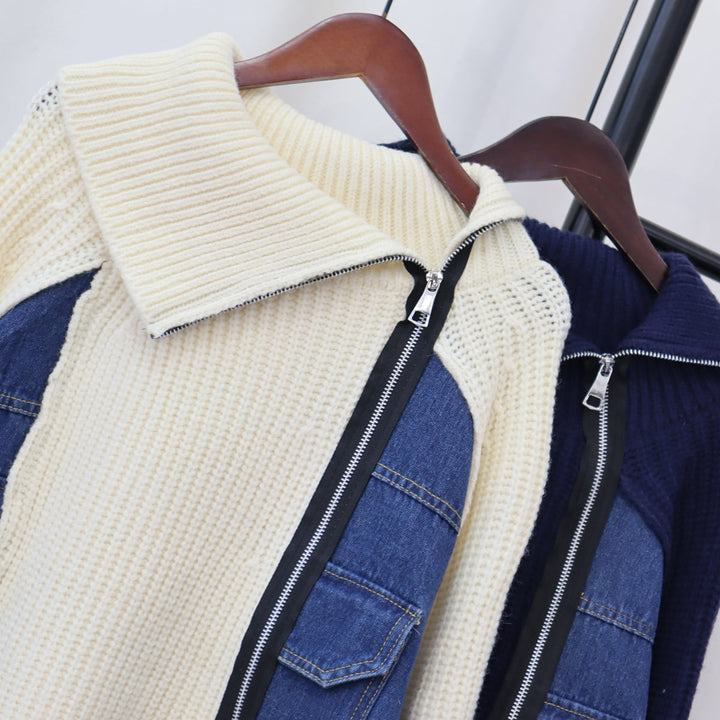【outer】ドッキングニットカーデ　M21348