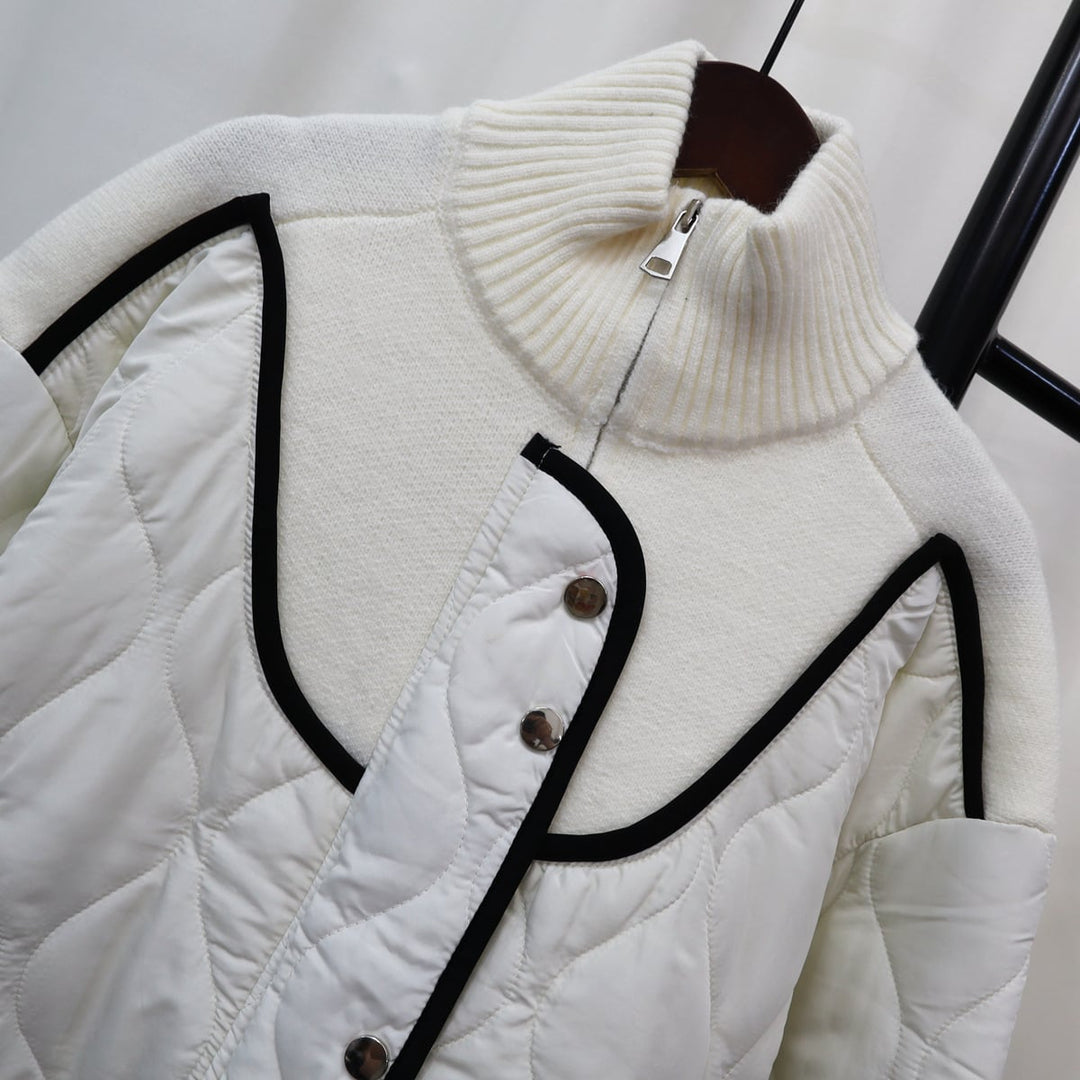 【outer】棉コートドッキングニットカーデ　M18260