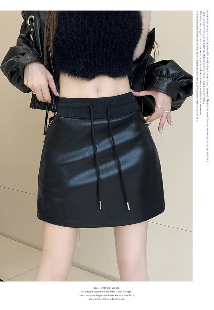【bottoms】レザースカート　M18087