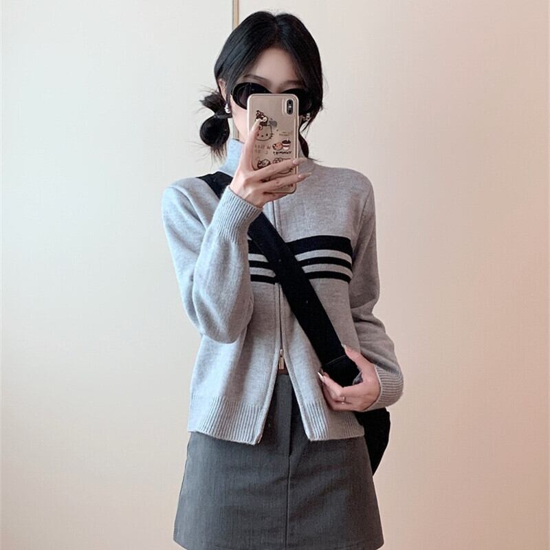 【outer】ファスナーニットカーデ　M27332