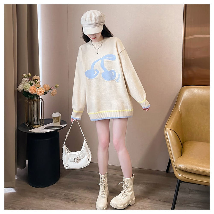 【tops】ジャカードニットセーター　M26602