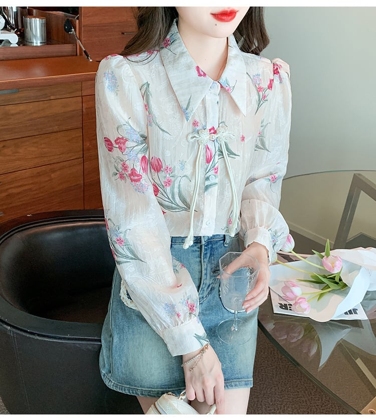 【tops】存在感 スウィートPOLOネックシャツトップス　M16879