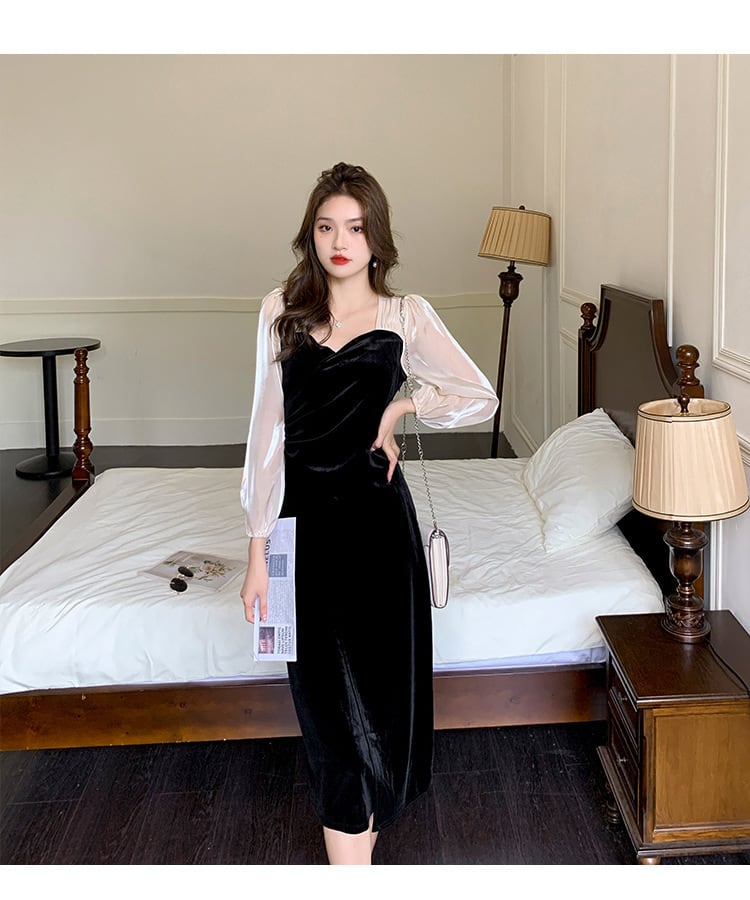 【dress】知的で品の良い♡エレガント切り替えワンピース　M17261